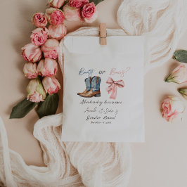 ブーツまたは弓ブルーピンクジェンダー表示パーティー フェイバーバッグ