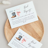 ブーツまたは弓ブルーピンク性別のブックリクエストを表示 エンクロージャーカード