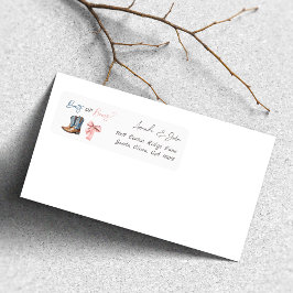 ブーツまたは弓ブルーピンク性別のリビールアドレス ラベル