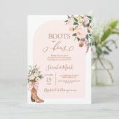 ブーツまたは弓ベビーシャワーガール 招待状 (スタンド正面)