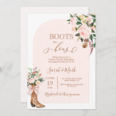 ブーツまたは弓ベビーシャワーガール 招待状 (正面/裏面)