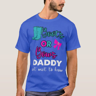 ブーツまたは弓ベビー性別がパーティー一致Daを明らかにする Tシャツ