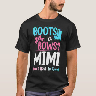 ブーツまたは弓Mimiジェンダーは妊娠の発表を明らかにする Tシャツ