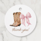ブーツまたは弓Western Gender Reveal Thank You フェイバータグ (裏面)