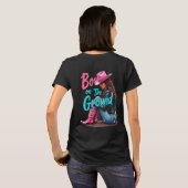 ブーツを地面に – 女性のカーボーイ Tシャツ (裏面フル)