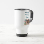 ブーツを女性のカーボーイの上に置おもしろいく トラベルマグ (正面右)