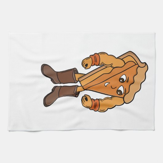 ブーツを履いた強いパイ キッチンタオル (横)