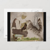 ブーツを履いた腰痛がブーツを履く ポストカード (正面/裏面)