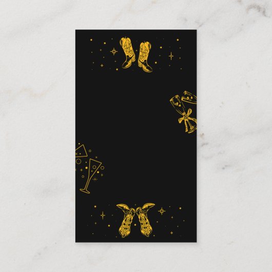 ブーツアンドシャンパンブライダルシャワー エンクロージャーカード (裏面)