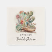 ブーツアンドバブリーウェスタンブライダルシャワー スタンダードカクテルナプキン (正面)