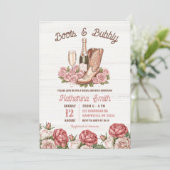 ブーツアンドバブリーフローラシャンパンブライダルシャワー 招待状 (スタンド正面)