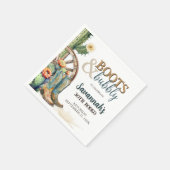 ブーツアンドバブリー女性のカーボーイウエスタンロデオ誕生日 スタンダードカクテルナプキン (角)