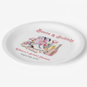 ブーツアンドバブリー沿岸女性のカーボーイブライダルシャワー ペーパープレート (アングル)