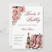 ブーツアンドバブルウェスタンカウボーイブライダルシャワー 招待状 (正面)