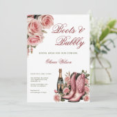 ブーツアンドバブルウェスタンカウボーイブライダルシャワー 招待状 (スタンド正面)