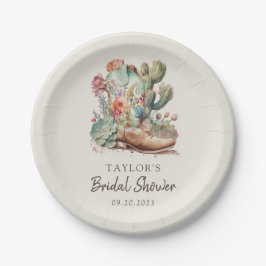 ブーツアンドバブルウェスタンブライダルシャワー ペーパープレート