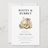ブーツアンドバブルウェスタンブライダルシャワー 招待状 (正面)