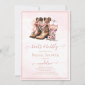 ブーツアンドバブルウェスタンブライダルシャワー 招待状 (正面)