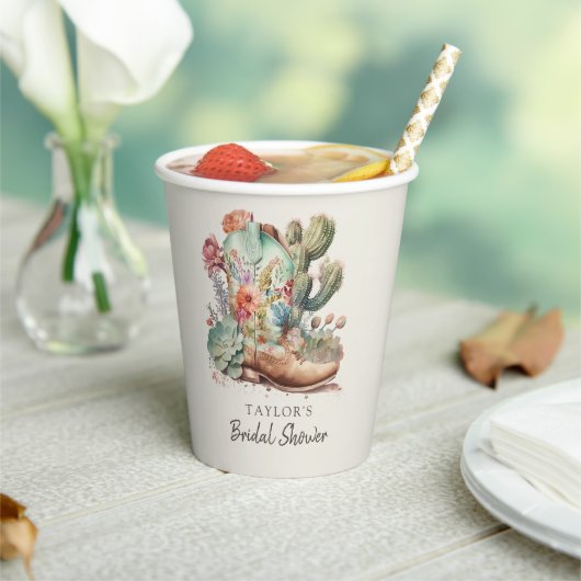 ブーツアンドバブルウェスタンブライダルシャワー 紙コップ (インサイチュ)