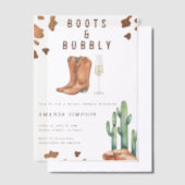 ブーツアンドバブルウェスタンロデオブライダルシャワー ベラム紙招待状 (オフセット)