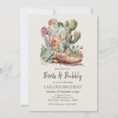 ブーツアンドバブルウェスタン誕生日招待状 招待状 (正面)