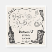 ブーツアンドバブルカントリーウェスタンブライダルシャワー スタンダードランチョンナプキン (正面)