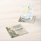 ブーツアンドバブルカントリー女性のカーボーイウェスタン誕生日 スクエアペーパーコースター (インサイチュ)