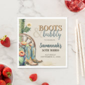 ブーツアンドバブルカントリー女性のカーボーイウェスタン誕生日 スタンダードランチョンナプキン (インサイチュ)