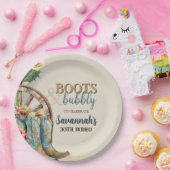 ブーツアンドバブルカントリー女性のカーボーイウェスタン誕生日 ペーパープレート (パーティー)