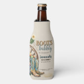 ブーツアンドバブルカントリー女性のカーボーイウェスタン誕生日 ボトルクーラー (ボトル正面)