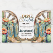 ブーツアンドバブルカントリー女性のカーボーイウェスタン誕生日 リキュールボトルラベル (シングルラベル)