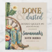 ブーツアンドバブルカントリー女性のカーボーイウェスタン誕生日 ワインラベル (シングルラベル)