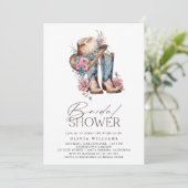 ブーツウェスタン女性のカーボーイフローラブライダルシャワー 招待状 (スタンド正面)