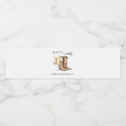 ブーツエレガントと泡立ちブライダルシャワー ペットボトルラベル (シングルラベル)