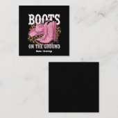 ブーツオンザグラウンドウェスタン女性のカーボーイリネダンス スクエア名刺 (正面/裏面)