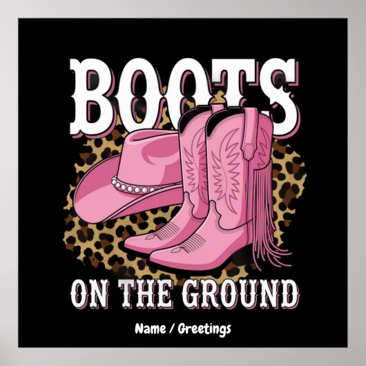 ブーツオンザグラウンドウェスタン女性のカーボーイリネダンス ポスター (正面)