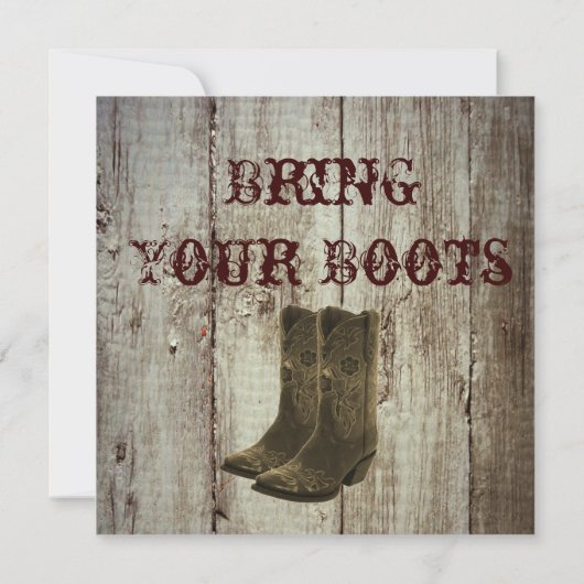 ブーツカウボーイ結婚式招待状 招待状 (裏面)