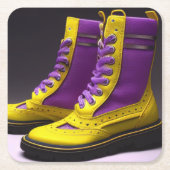 ブーツカッコいい スクエアペーパーコースター (正面)