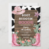 ブーツスクーティンブーギー女性のカーボーイ30歳の誕生日 招待状 (正面)