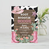 ブーツスクーティンブーギー女性のカーボーイ30歳の誕生日 招待状 (スタンド正面)