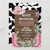 ブーツスクーティンブーギー女性のカーボーイ30歳の誕生日 招待状 (正面/裏面)