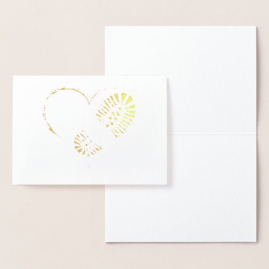 ブーツスタンプ ハート ゴールド フォイル 箔カード (ディスプレー)