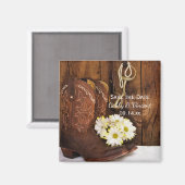 ブーツデイジーと馬ビットウェディング日付を保存 マグネット (正面/裏面)