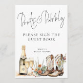 ブーツバブリーゲストブックブライダルシャワーサインカード 招待状 (正面)