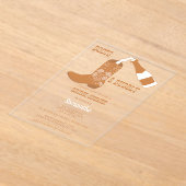 ブーツバブリー素朴ウエスタンカントリーブライダルシャワー アクリル招待状 (レイダウン)