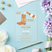 ブーツバブリー素朴ウエスタンカントリーブライダルシャワー アクリル招待状 (インサイチュ (ウェディング))