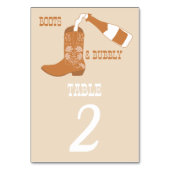 ブーツバブリー素朴ウエスタンカントリーブライダルシャワー テーブルナンバー (裏面)