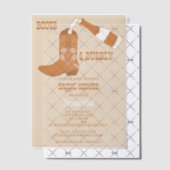 ブーツバブリー素朴ウエスタンカントリーブライダルシャワー ベラム紙招待状 (オフセット (招待状))