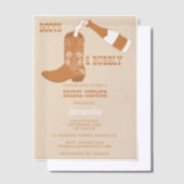 ブーツバブリー素朴ウエスタンカントリーブライダルシャワー ベラム紙招待状 (オフセット)