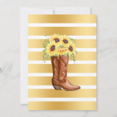 ブーツバブルとブリュースウェディングシャワーひまわり 招待状 (裏面)